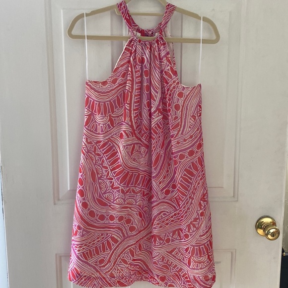 Trina Turk 100% Silk Halter Dress Size 8 - Picture 2 of 12